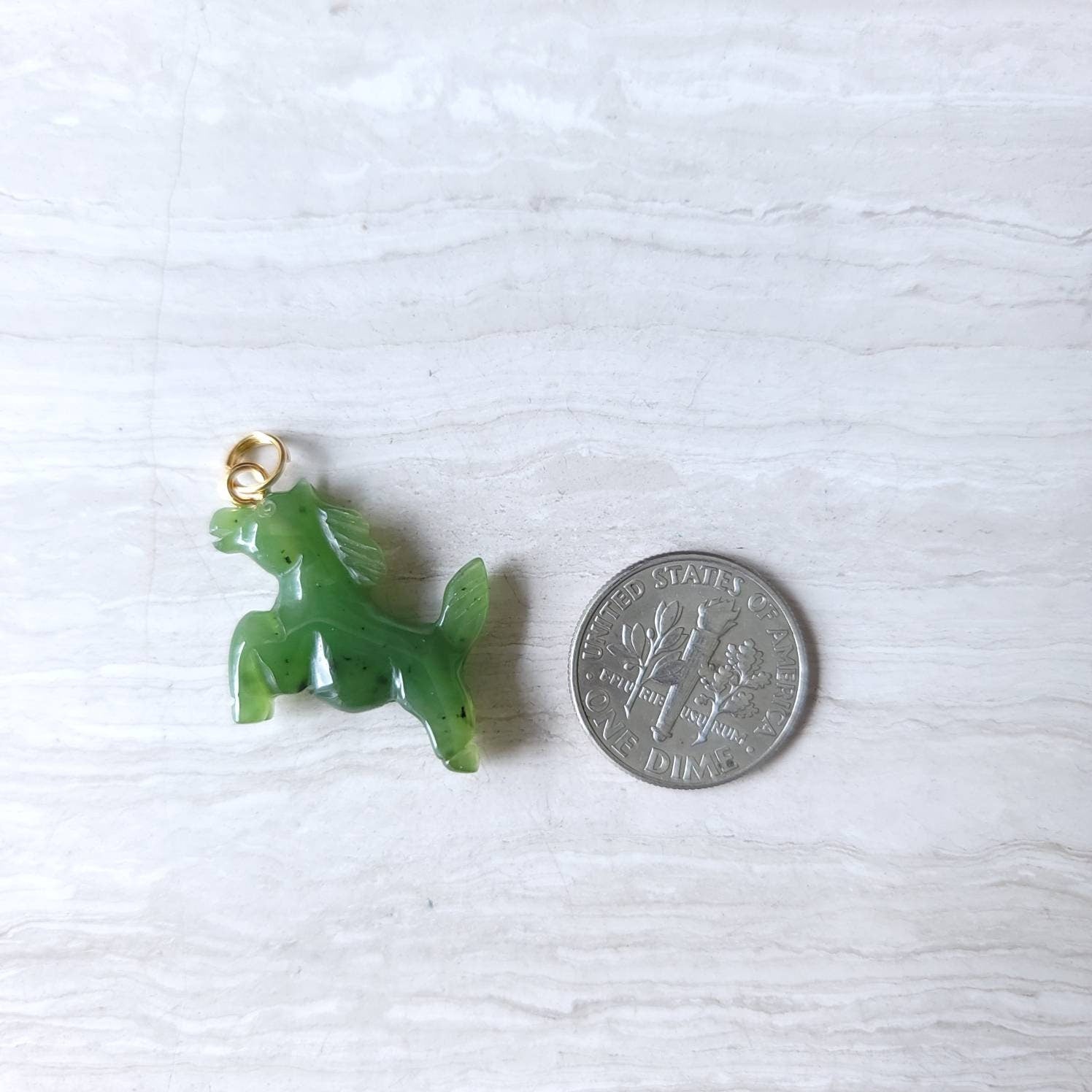 jade prancing horse charm pendant