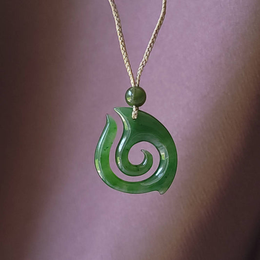 jade maori fish hook necklace
