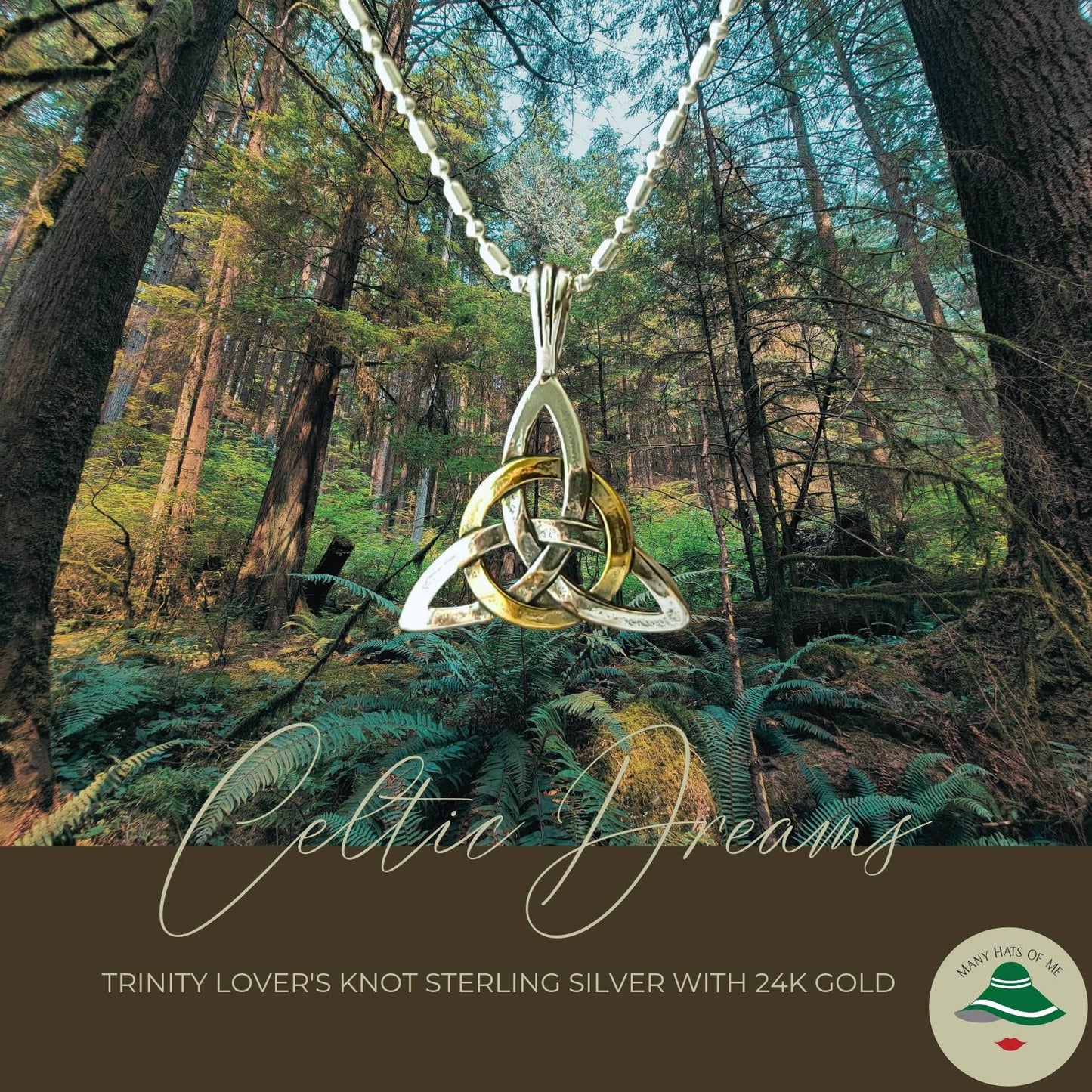 silver and gold celtic trinity lover's knot