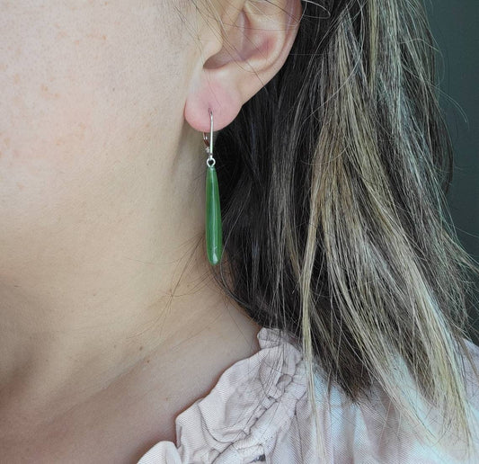 Green Jade Drop Earrings