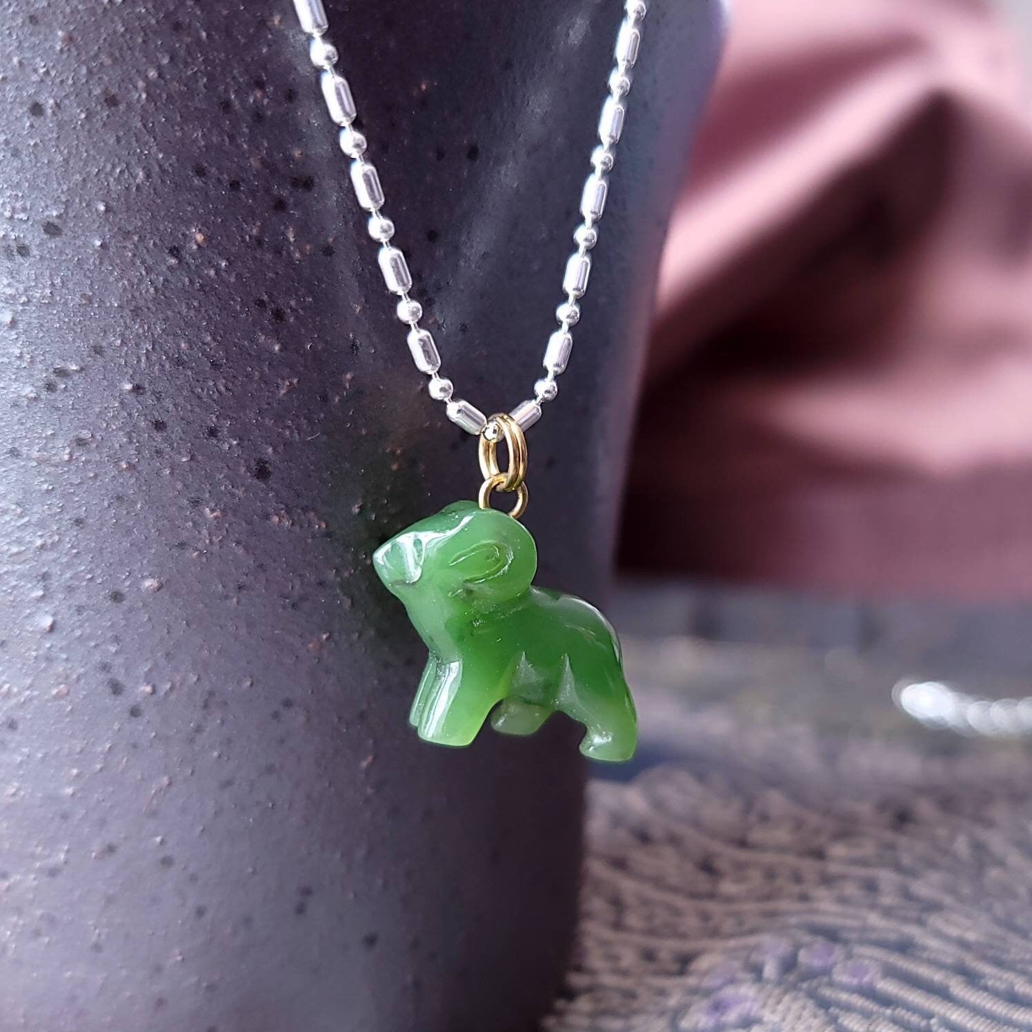 jade ram sheep charm pendant