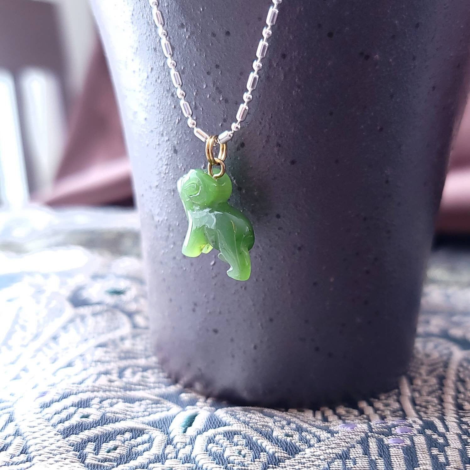 jade ram sheep charm pendant