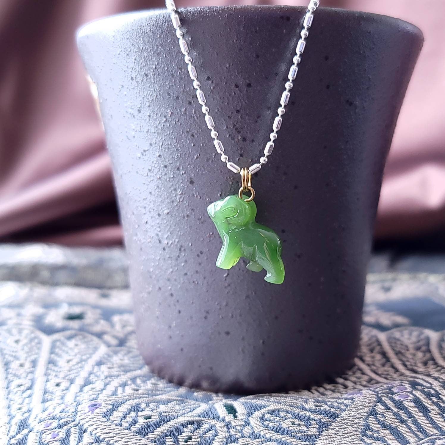 jade ram sheep charm pendant