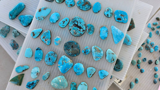 Polished Turquoise cabochons from Tucson Gem Show January 2025, Kino Show