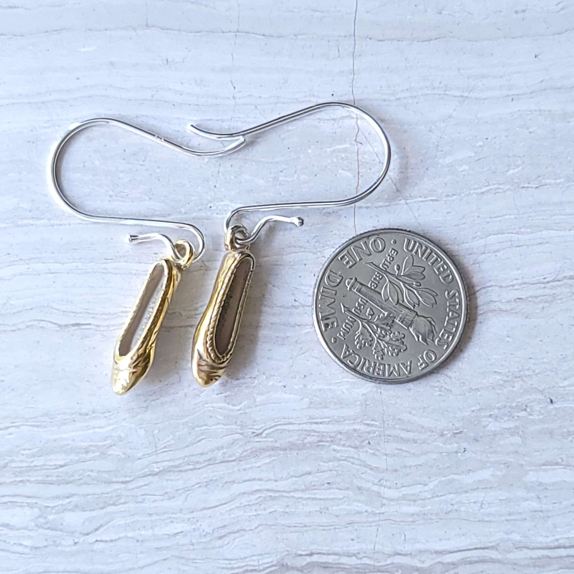 Gold Ballet Slipper Earrings