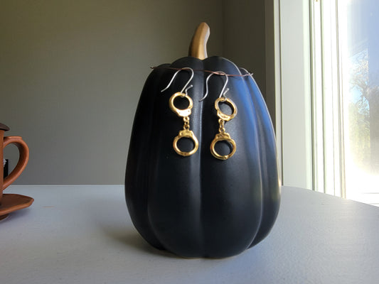 Gold Hancuff charm earrings