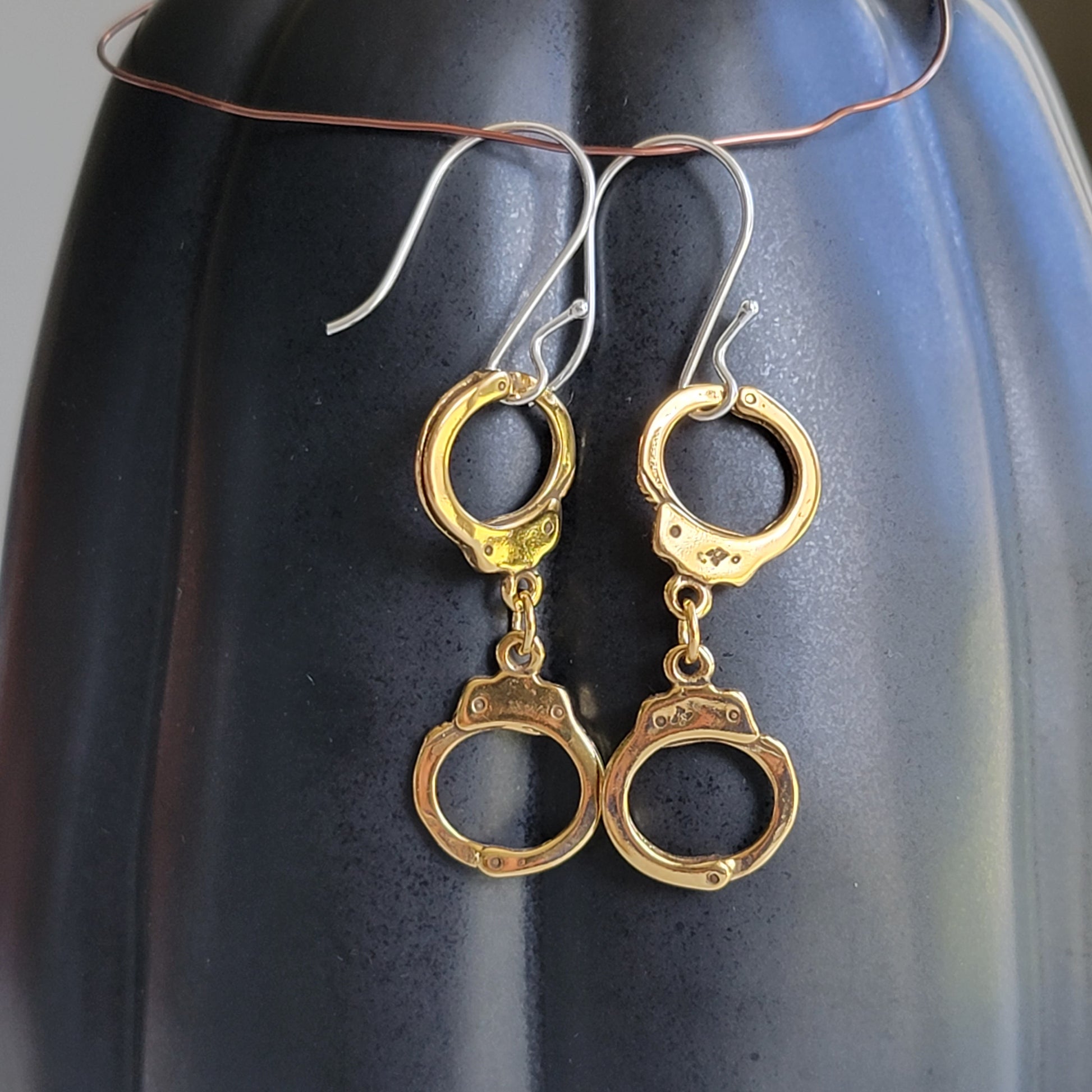 Gold Hancuff charm earrings