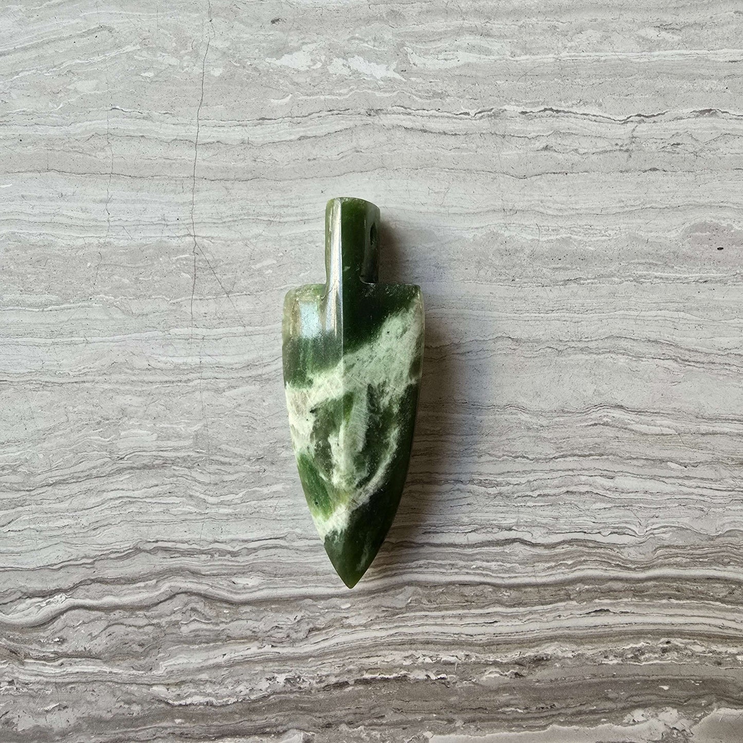 Large Jade Arrowhead Pendant