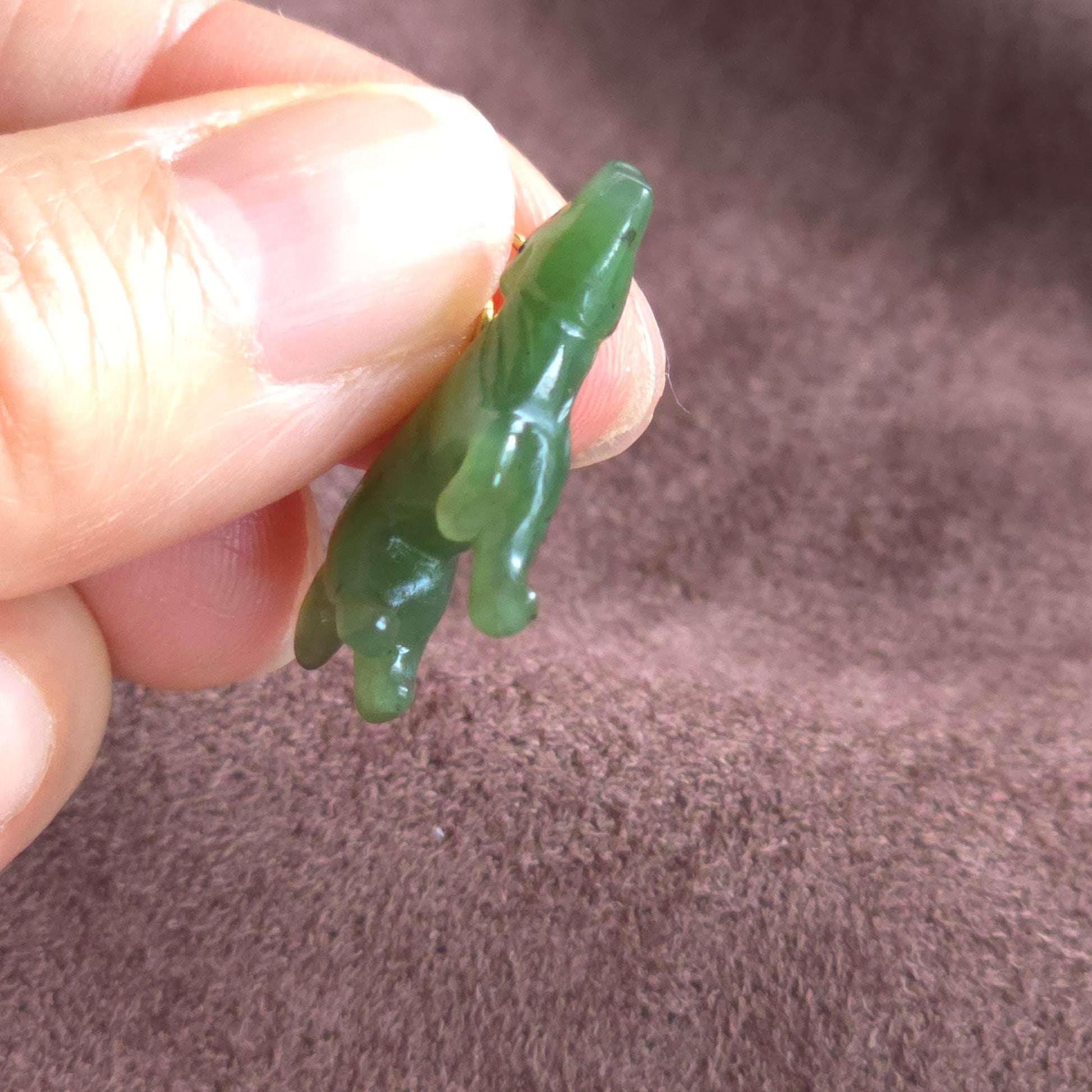 Canadian Jade Howling Wolf Charm
