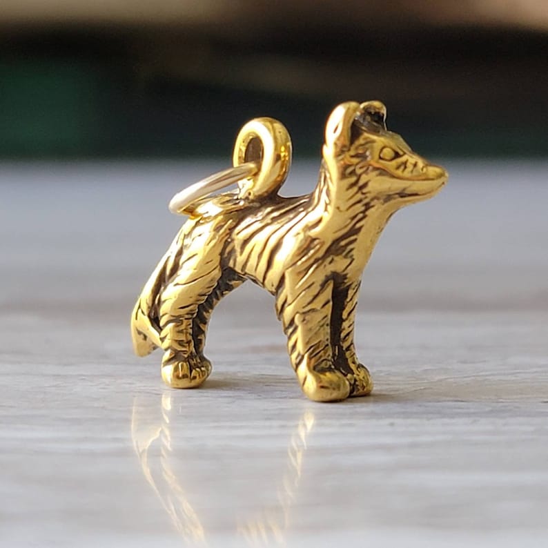 Gold German Shepard charm