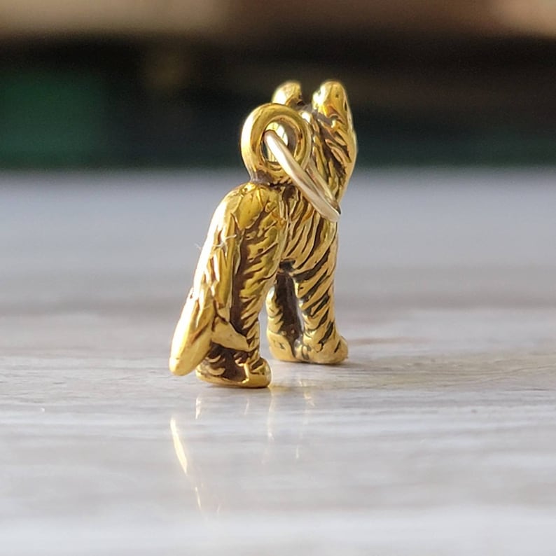 Gold German Shepard charm