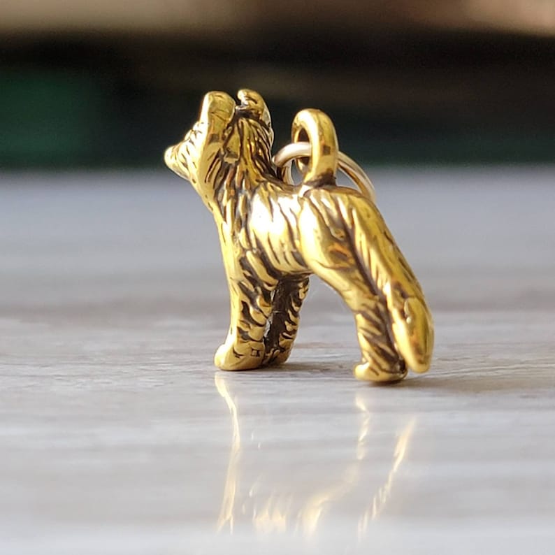 Gold German Shepard charm