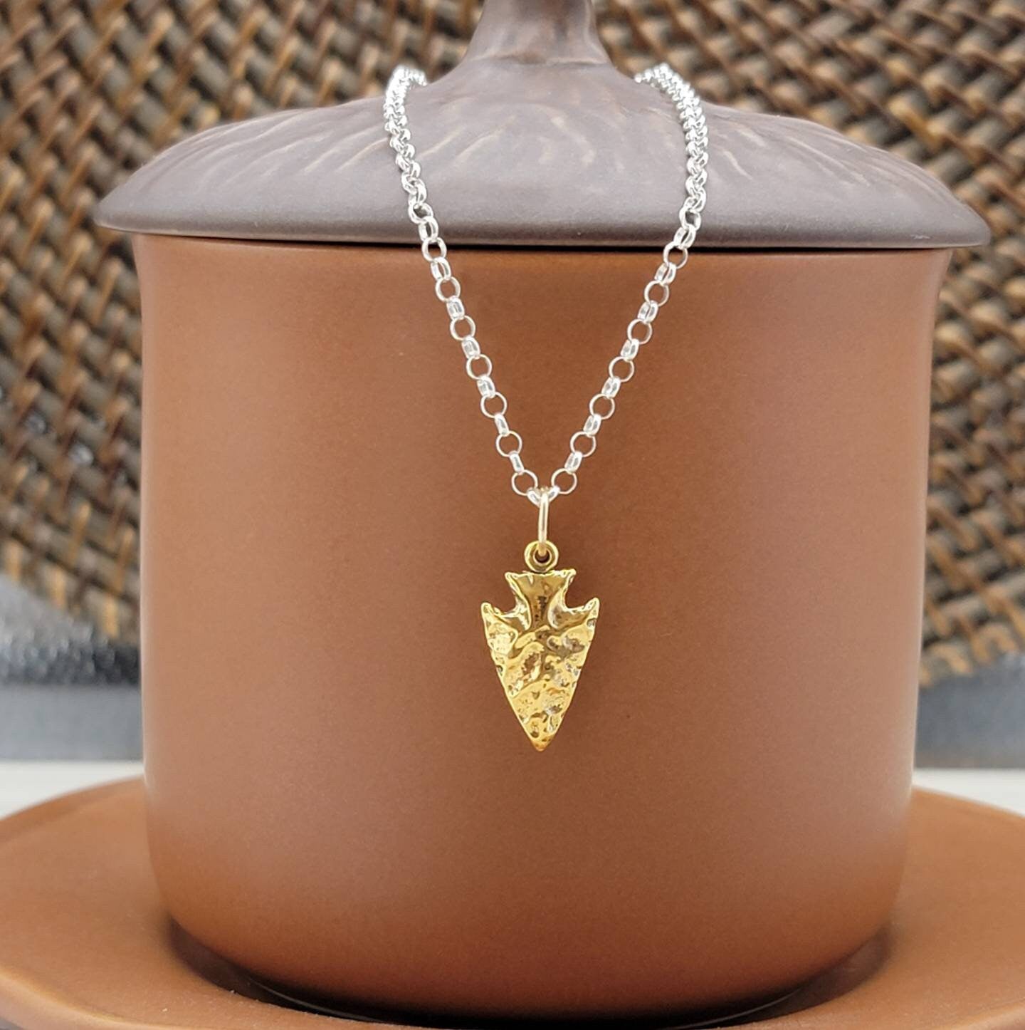 gold arrow charm pendant