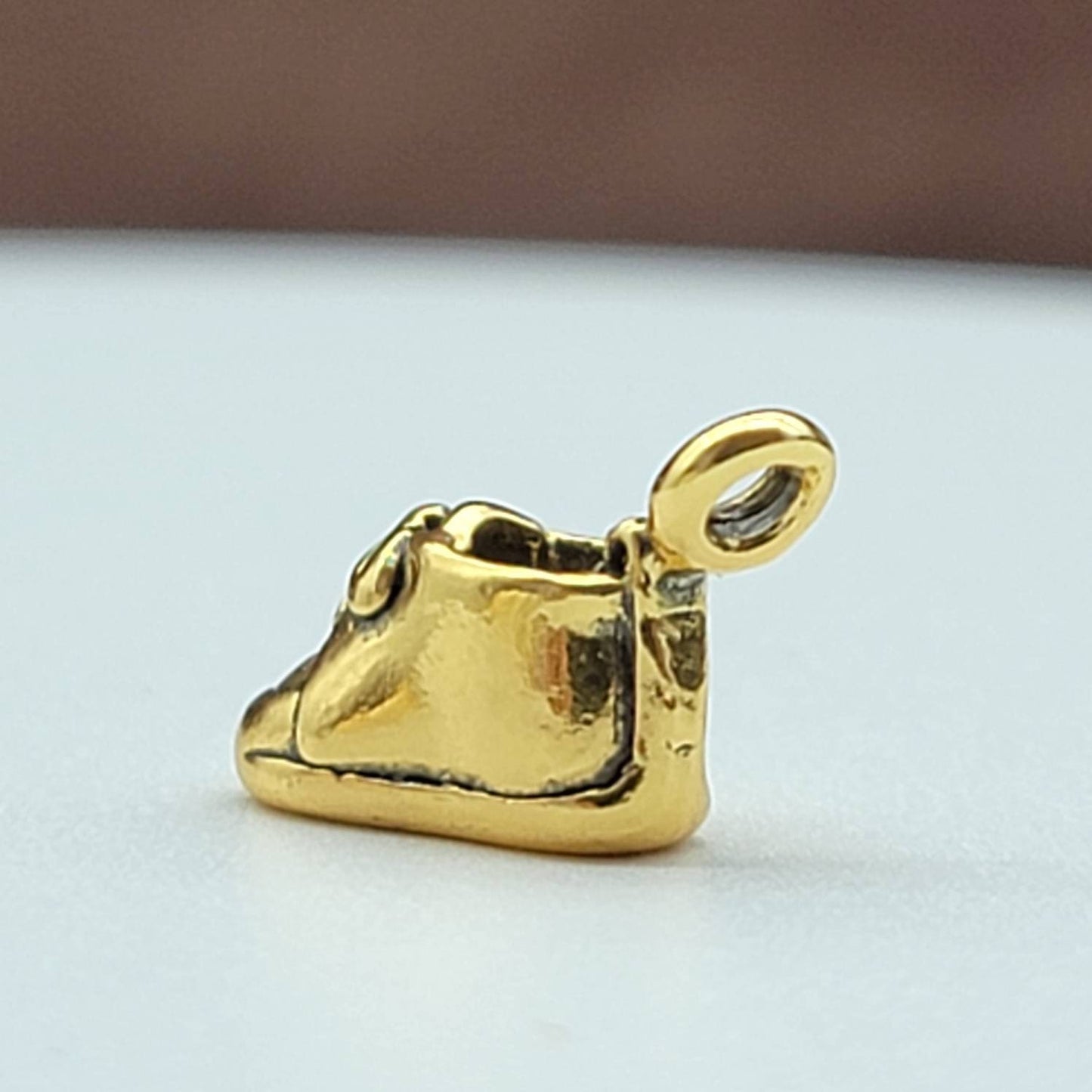 gold baby shoe charm pendant