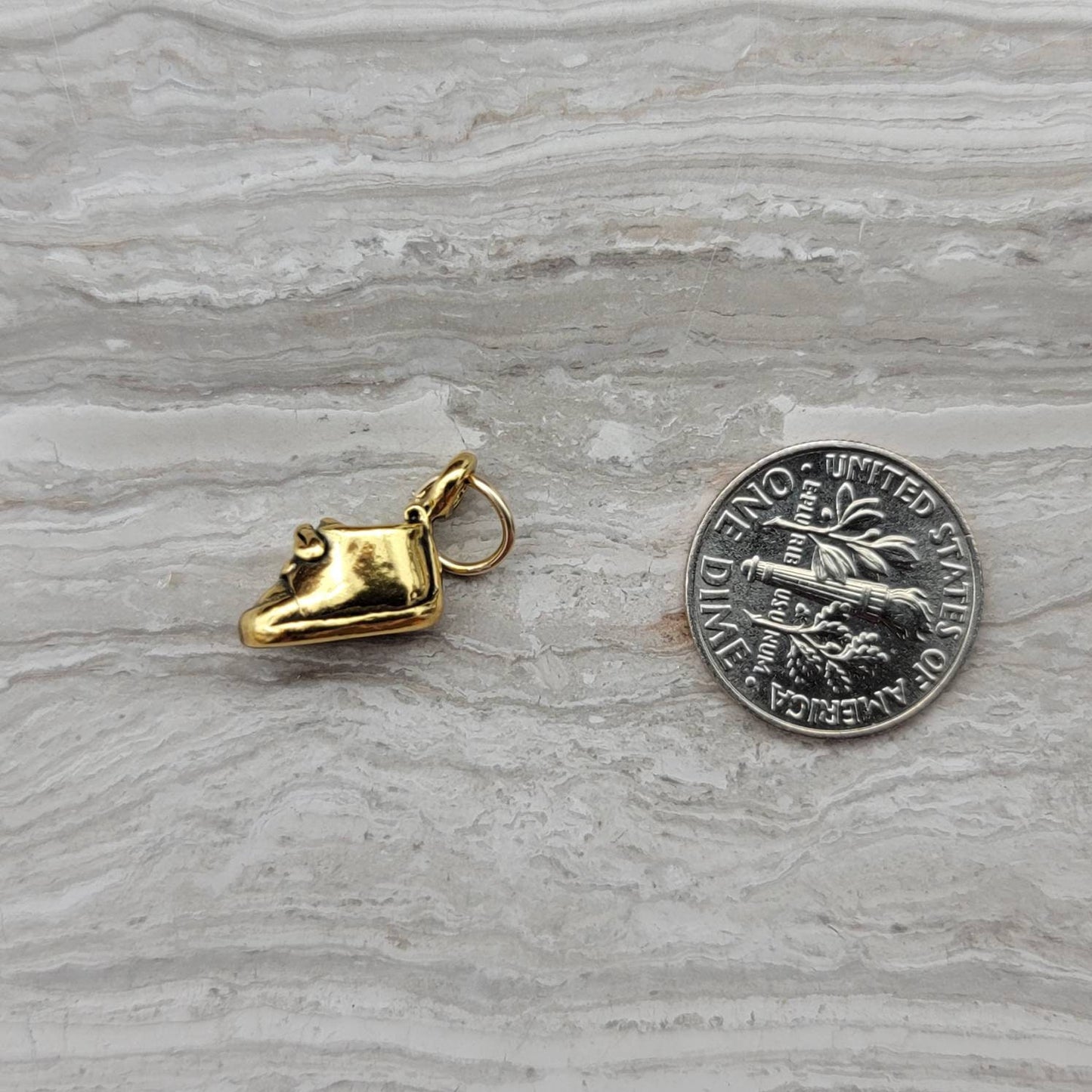 gold baby shoe charm pendant