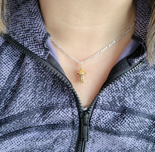 jellyfish gold charm necklace
