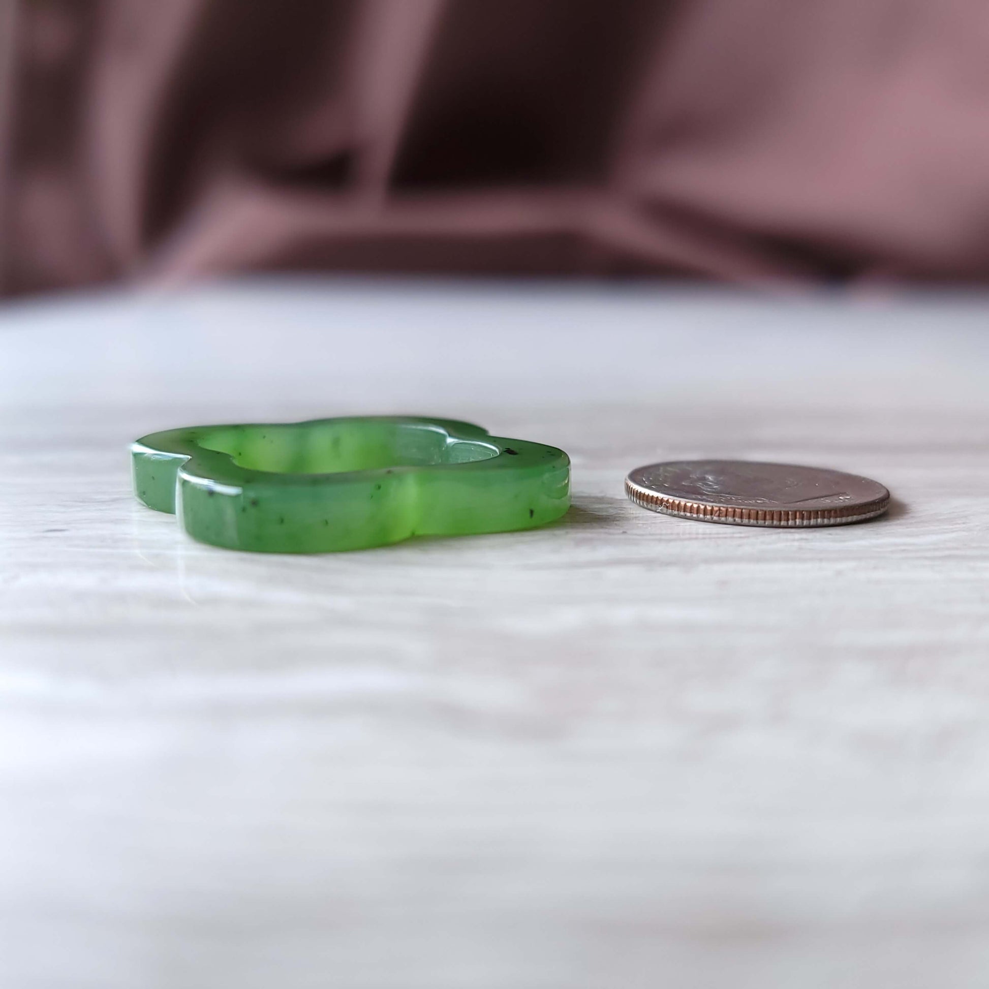 Real jade clover pendant, modern Minimalist style