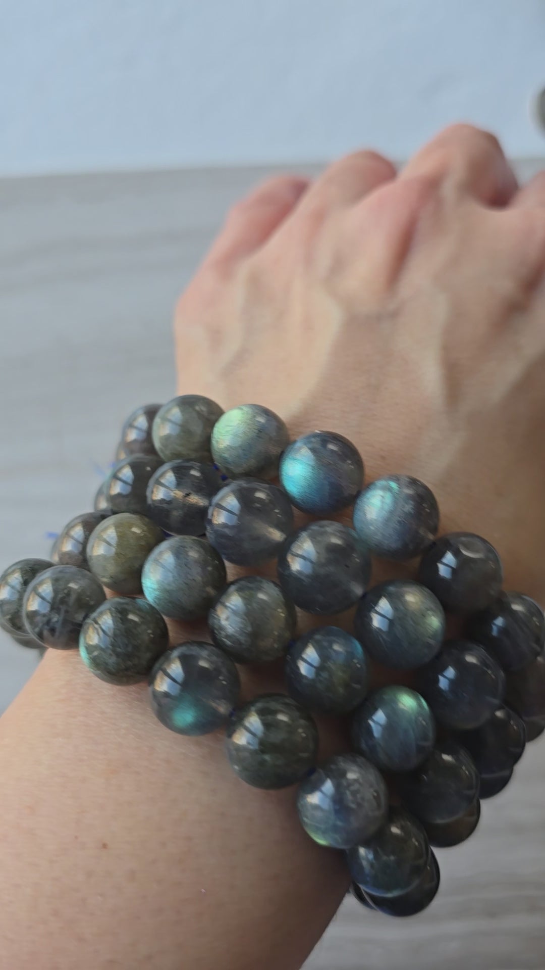 Labradorite beaded bracelet 10 mm