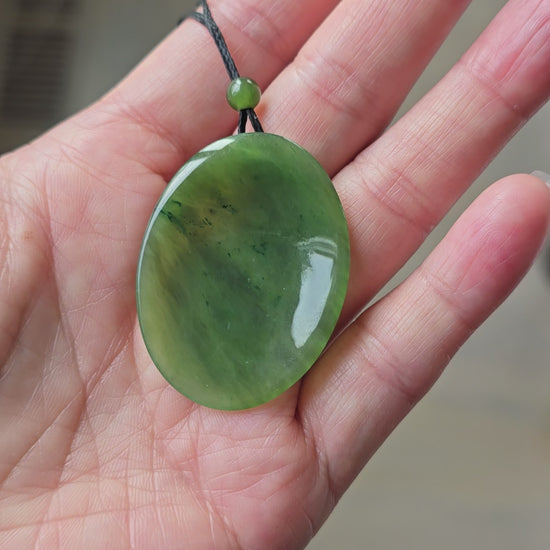 real jade worry stone necklace