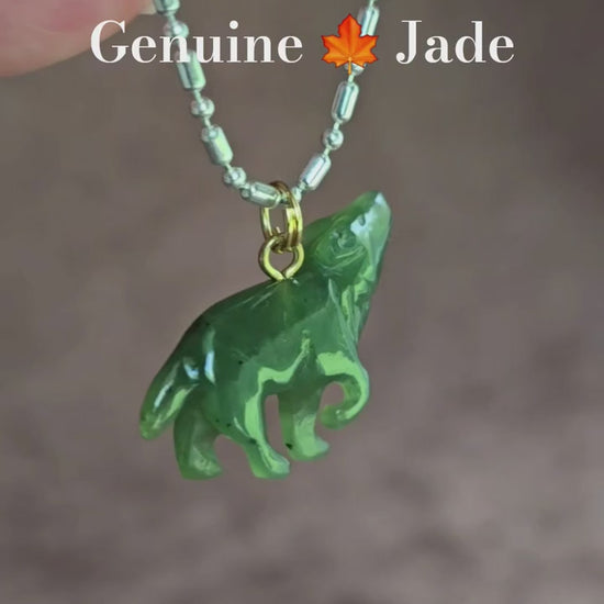 Canadian-Jade Howling Wolf Charm