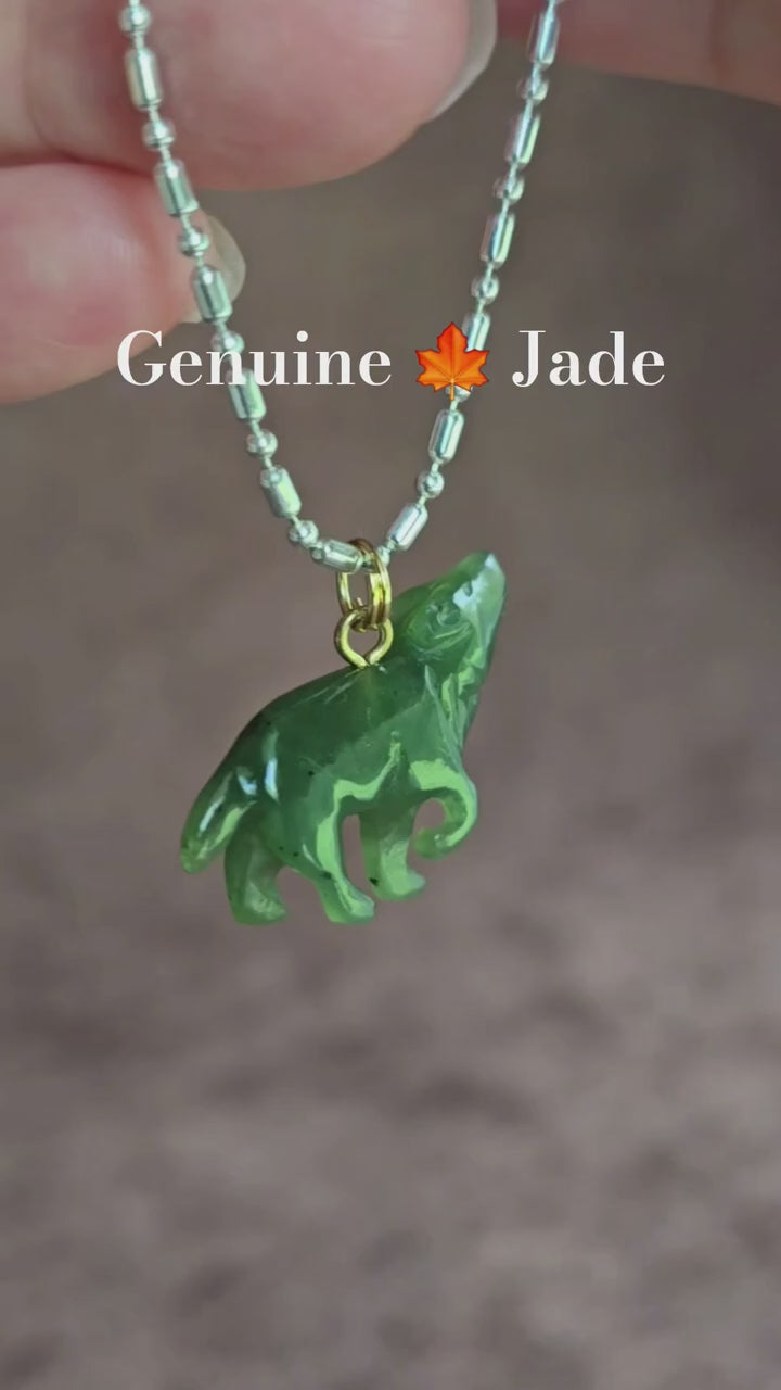 Canadian-Jade Howling Wolf Charm
