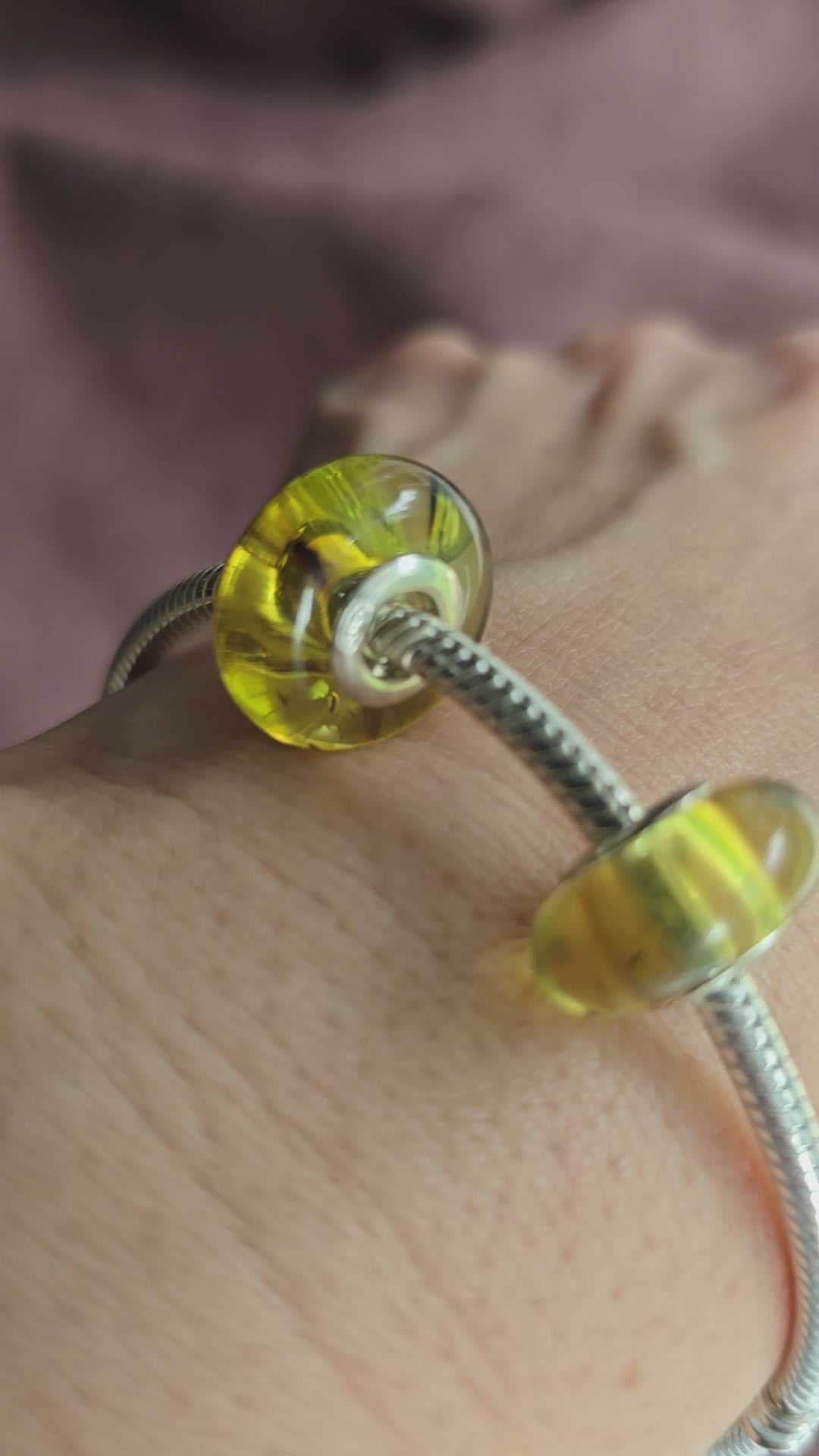 yellow green amber bead for European Style Bracelets