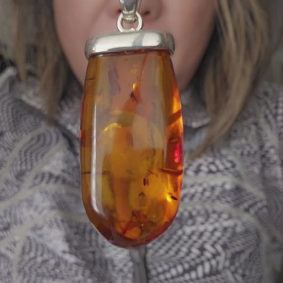 amber pendant pillar rectangle shape