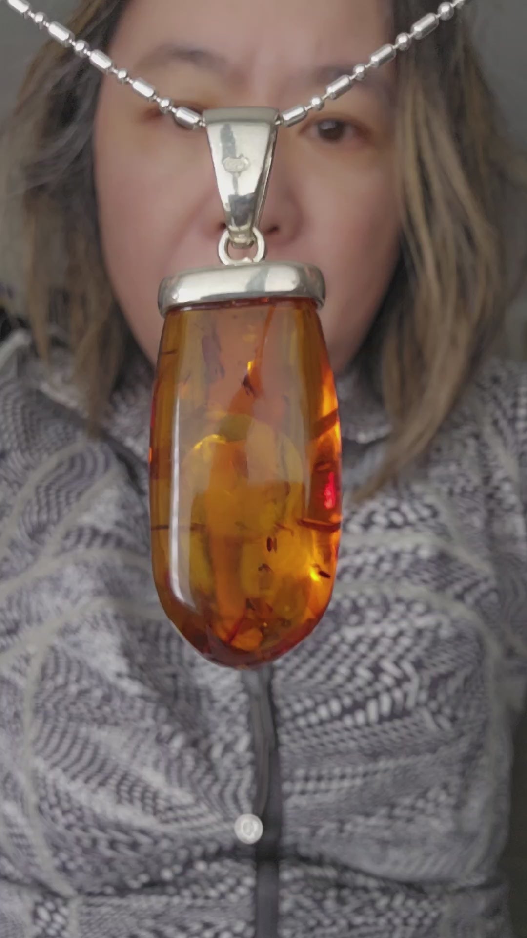 amber pendant pillar rectangle shape