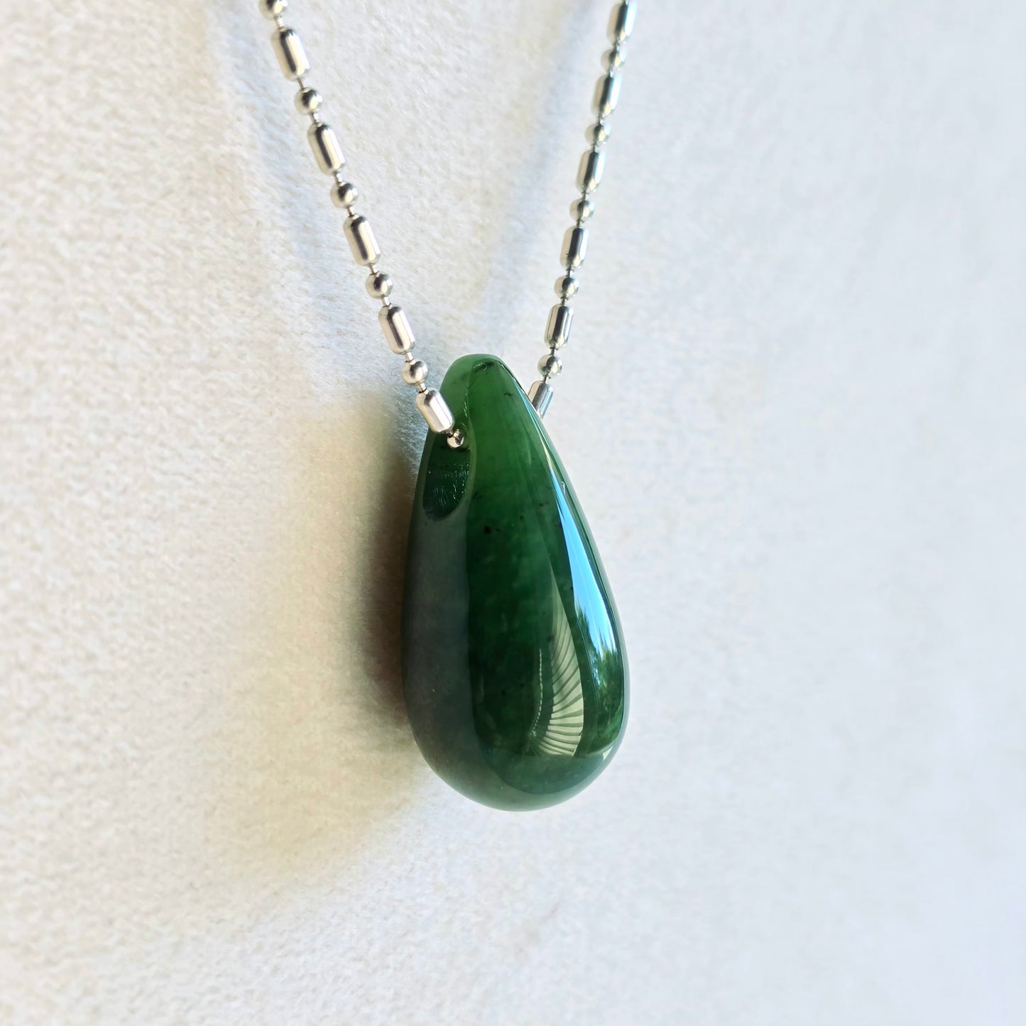 Jade Drop Pendant, Side Drilled for Chain Necklaces