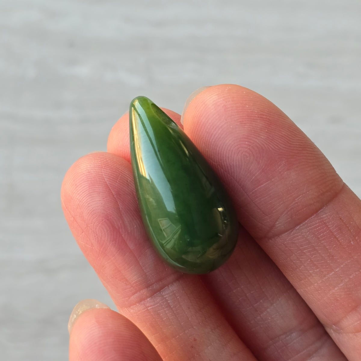 Jade Drop Pendant, Side Drilled for Chain Necklaces
