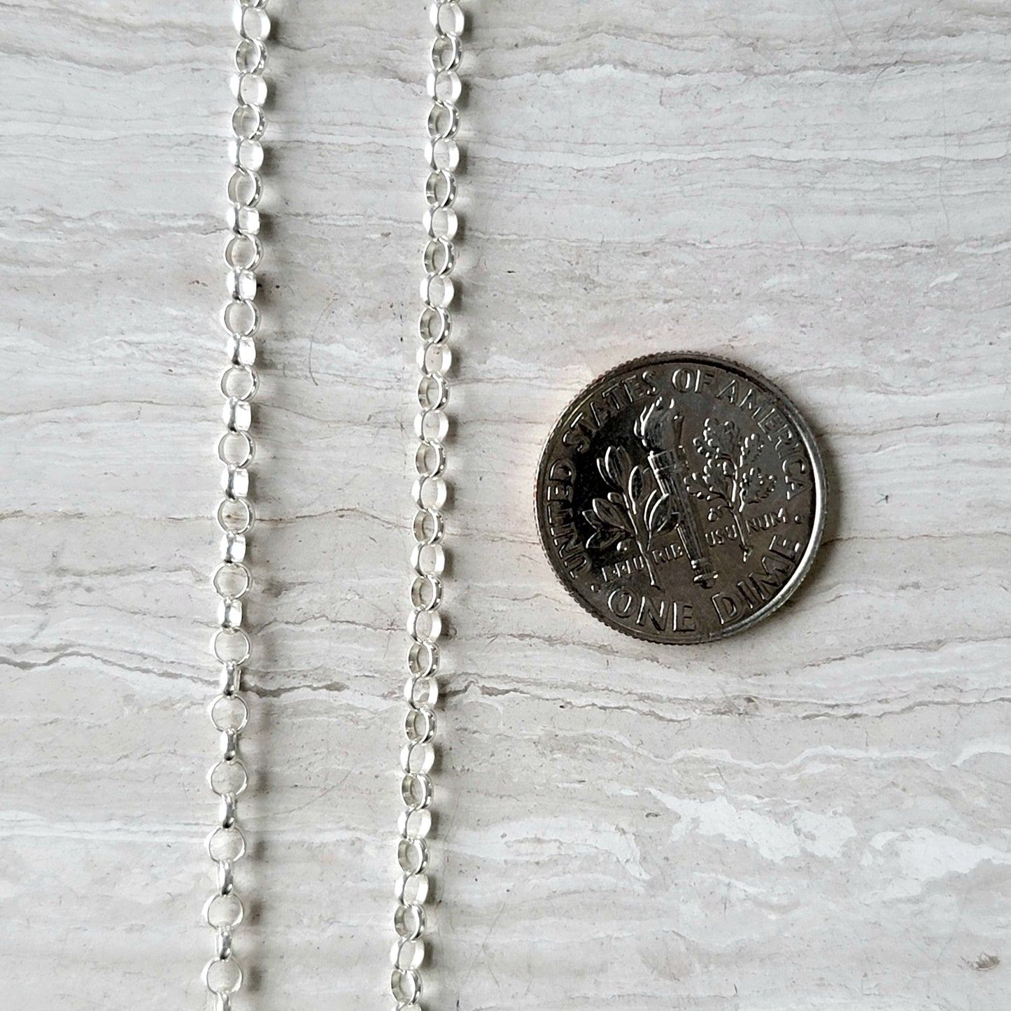 silver rolo chain necklace