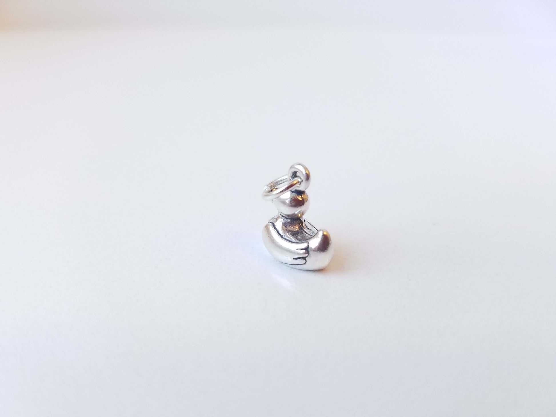 silver rubber ducky charm for necklaces and bracelets