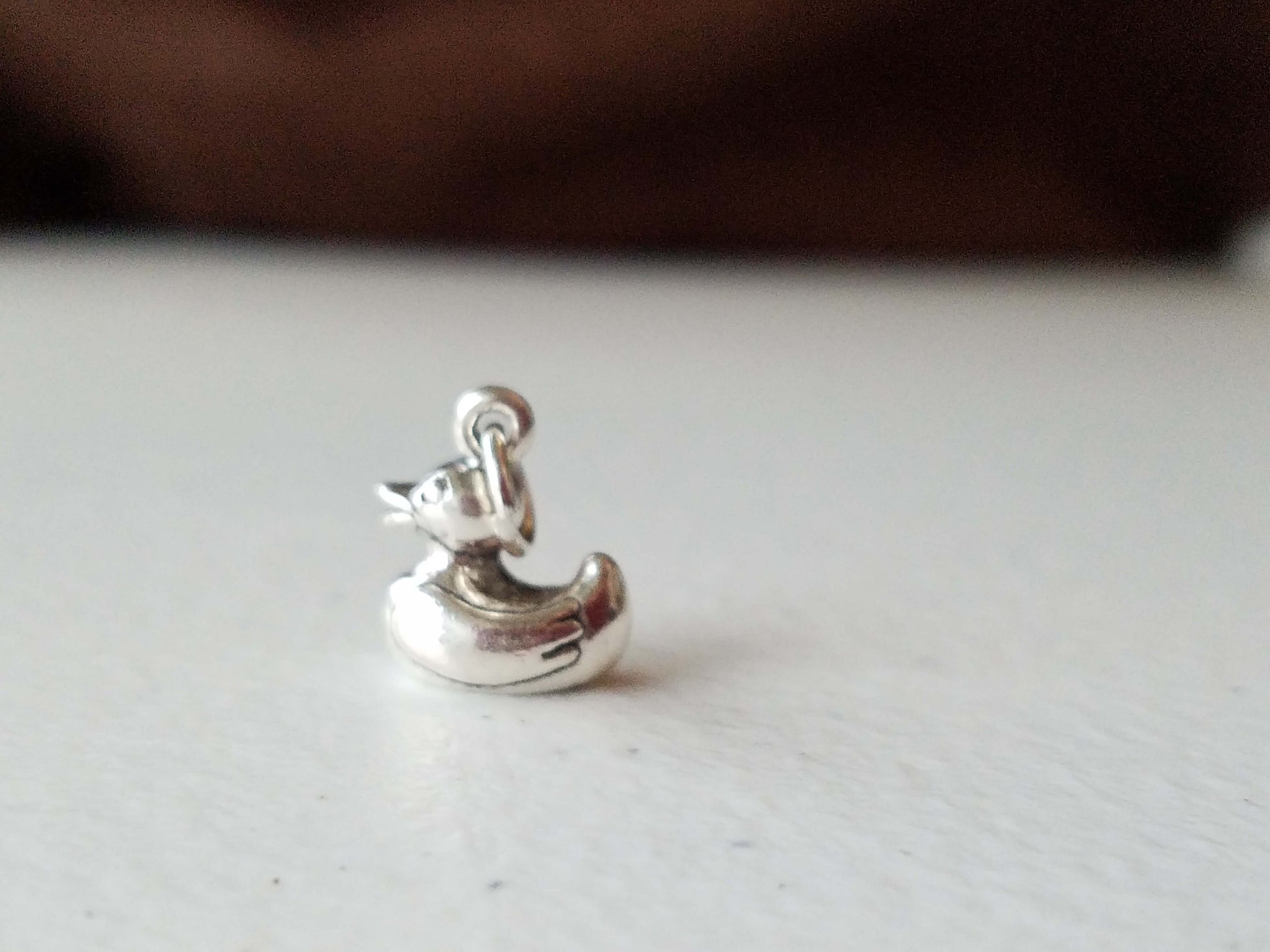 silver rubber ducky charm for necklaces and bracelets