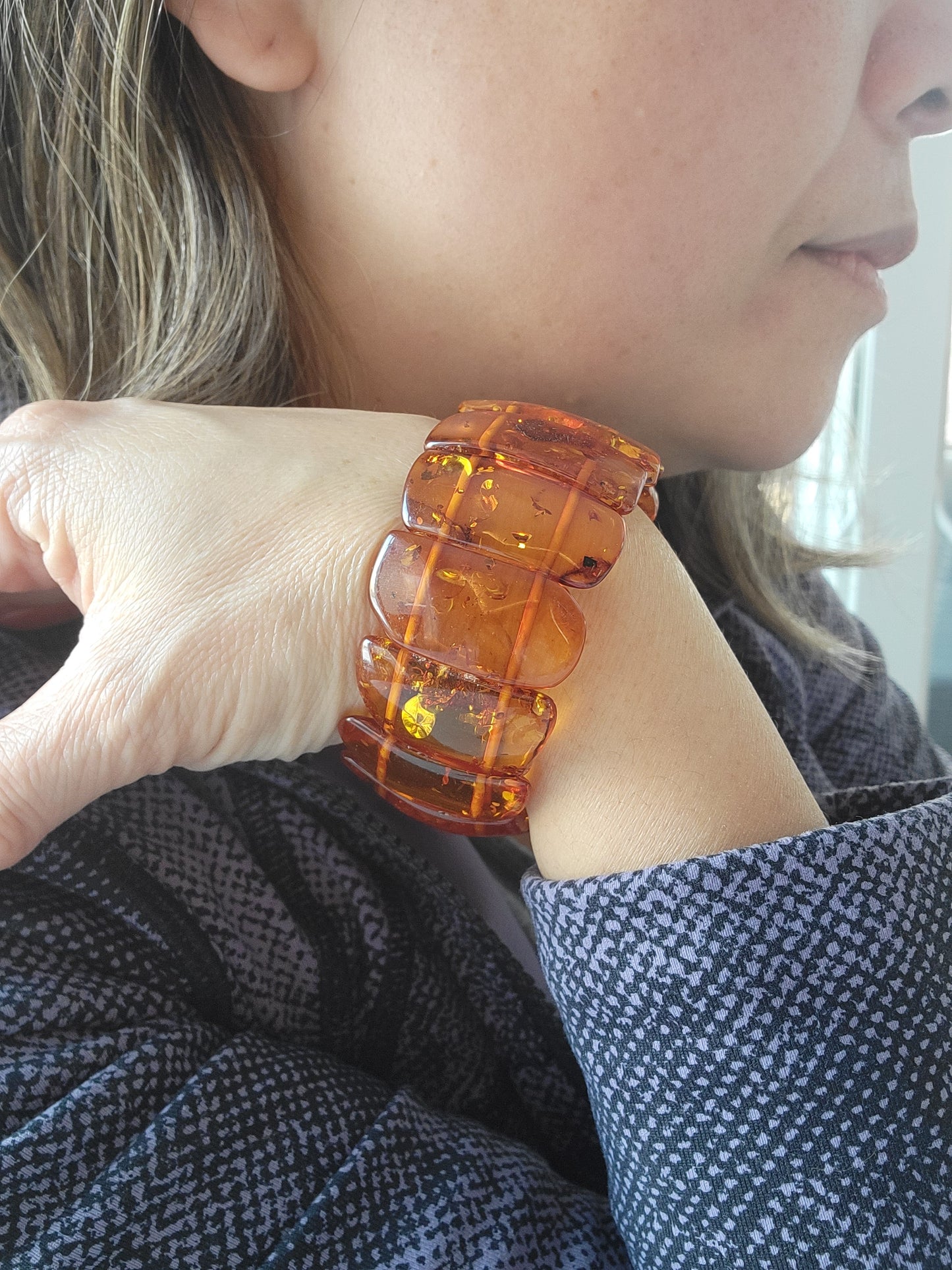 large baltic amber bracelet