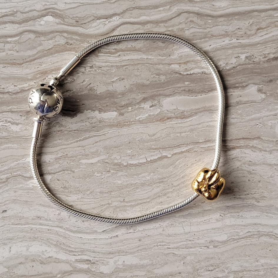 gold apple bracelet charm