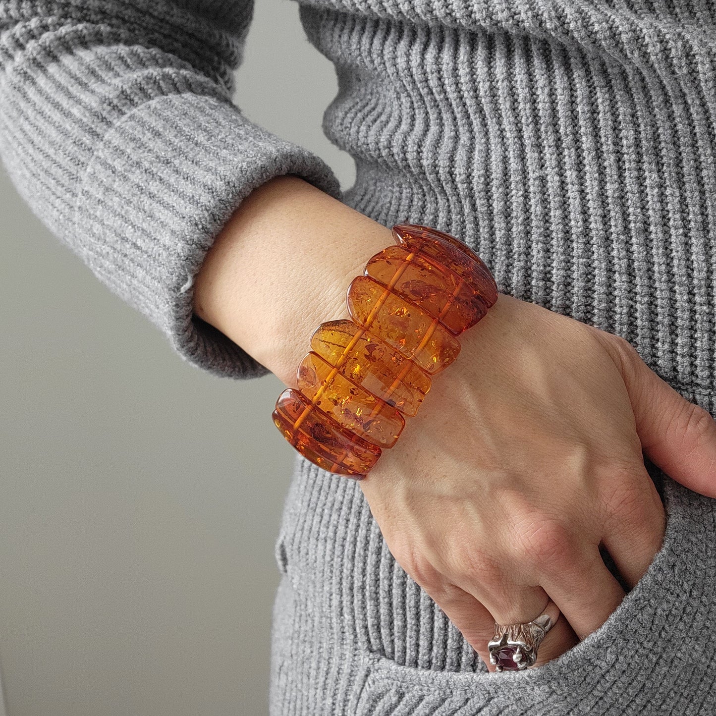 large baltic amber bracelet