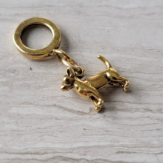 Gold Chihuahua Bracelet Charm