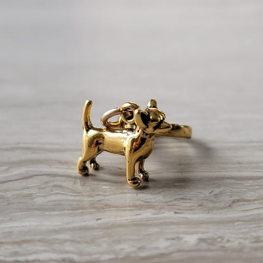 Gold Chihuahua Bracelet Charm