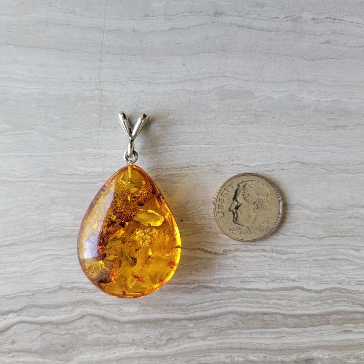 baltic amber teardrop pendant honey color