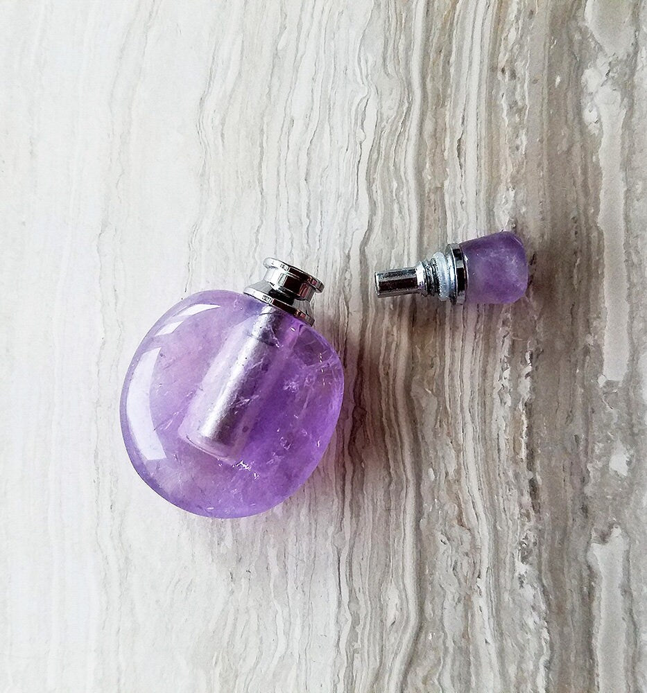 amethyst gem bottle pendant