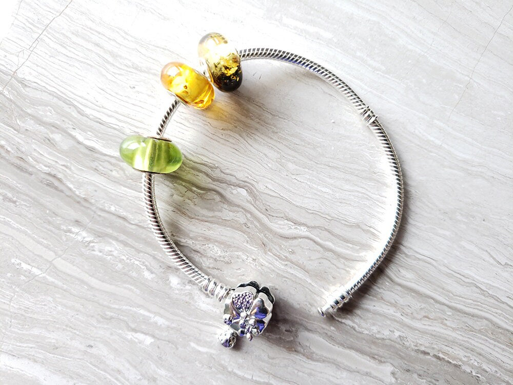 Baltic amber bracelet beads for Pandora