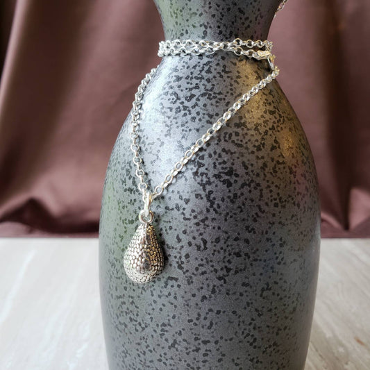 sterling silver avocado charm pendant with handpainted details 
