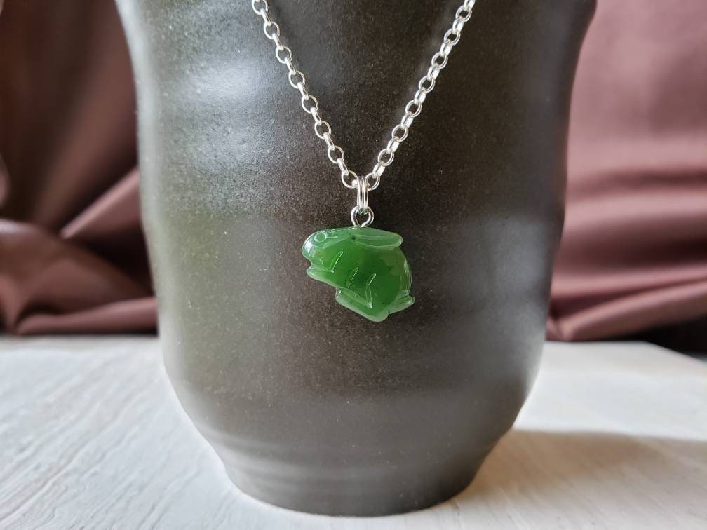 Genuine Jade Rabbit Pendant, Natural Green Jade Rabbit Charm, Rabbit  Necklace, Good Luck Jewelry, Gift for Mother, Gift for Friend