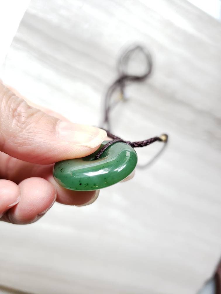 green Canadian jade pi necklace 