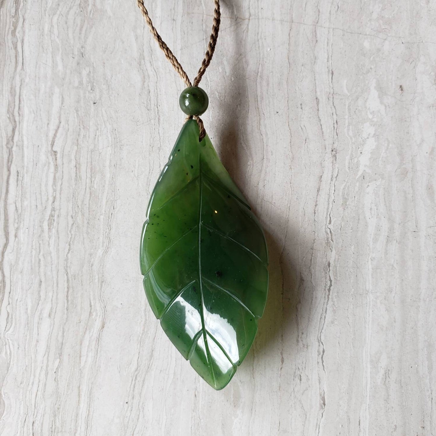 Canadian jade leaf necklace