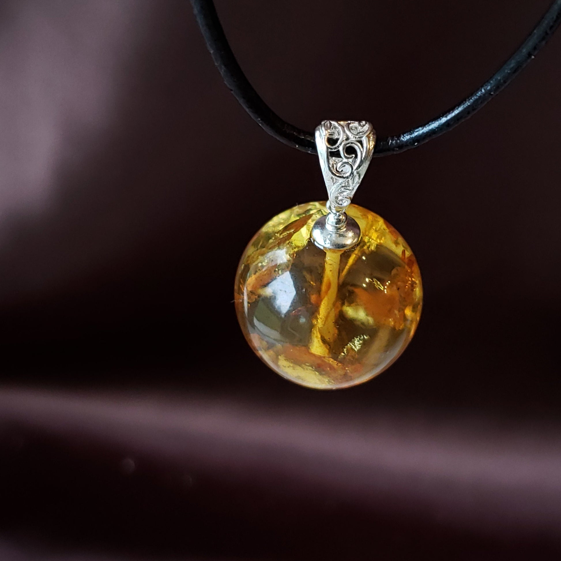 baltic amber ball pendant