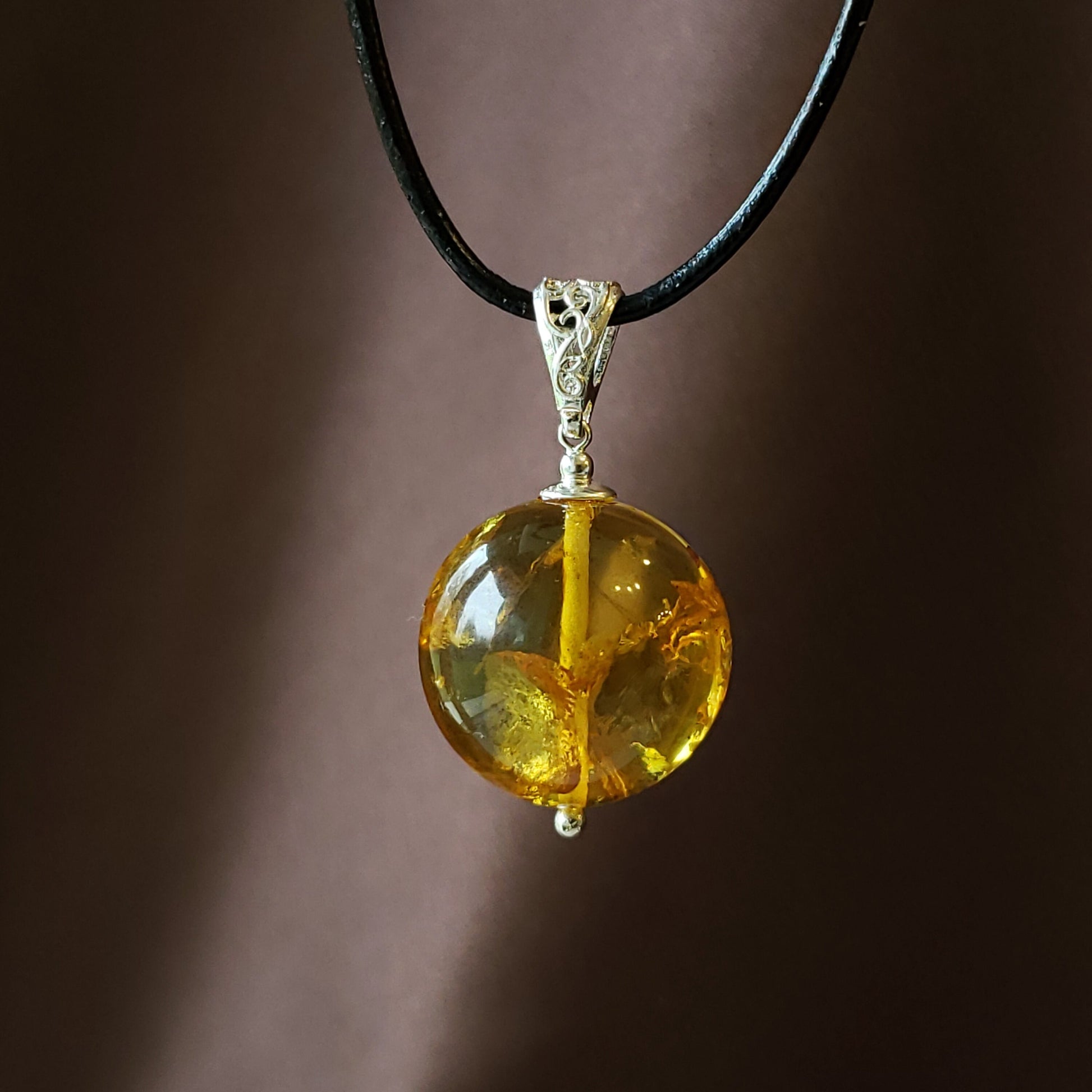 baltic amber ball pendant