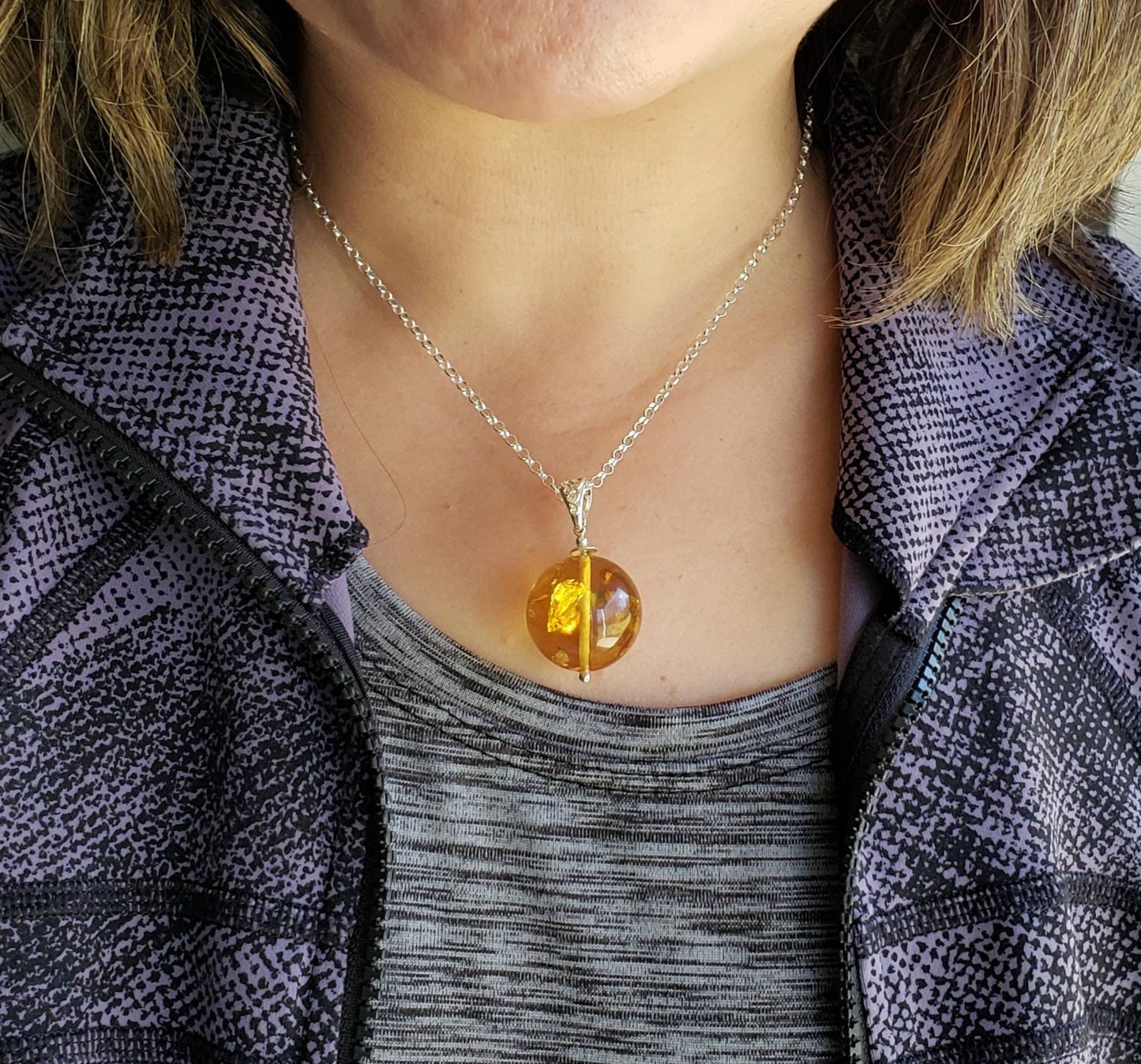 baltic amber ball pendant