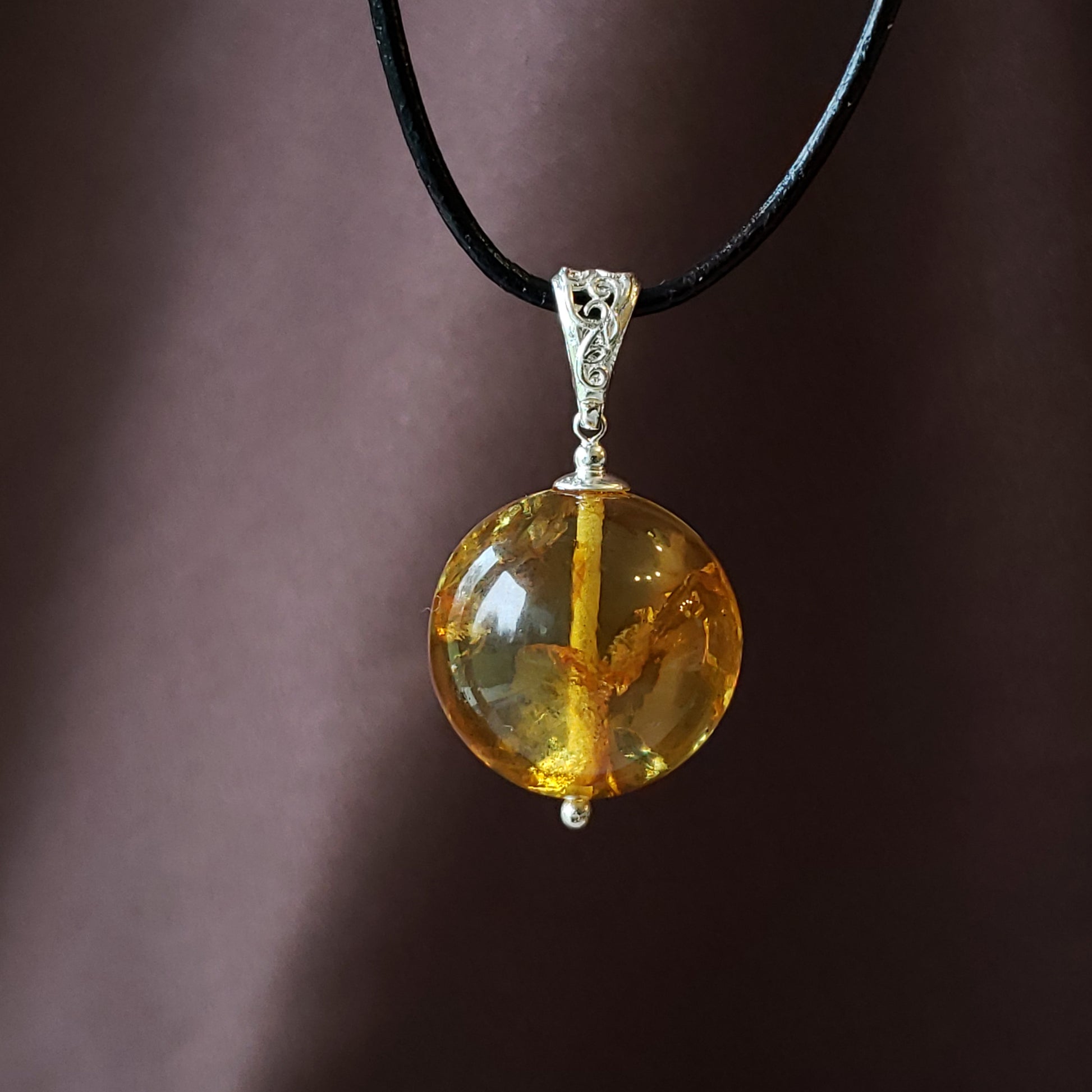 baltic amber ball pendantbaltic amber ball pendant