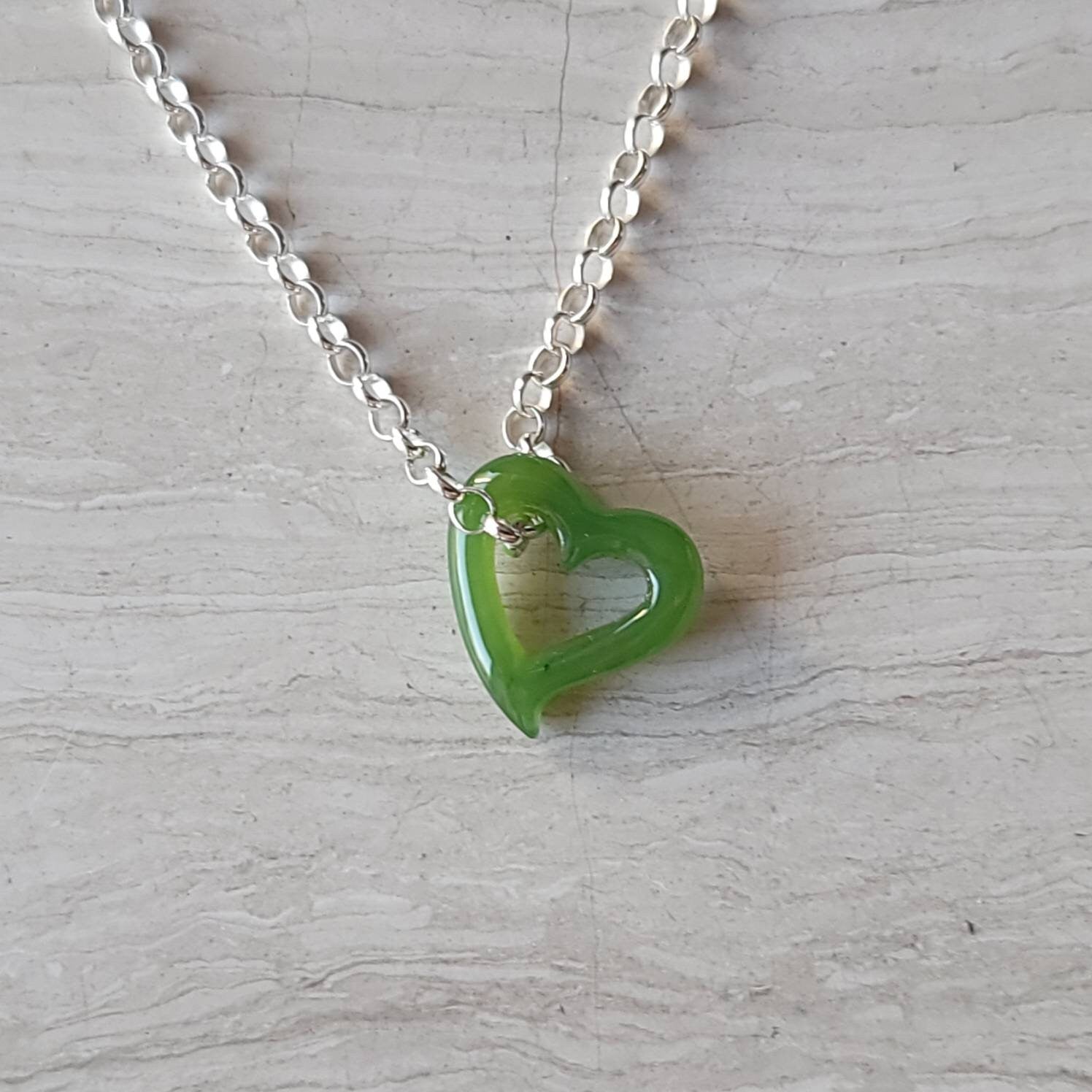 jade floating heart charm